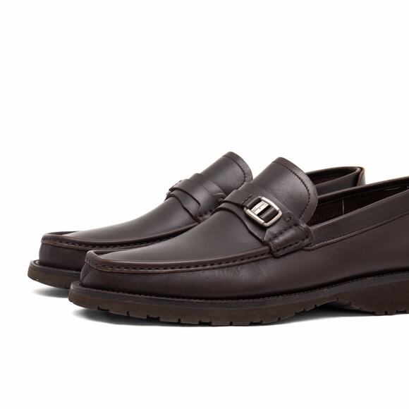 950$ Ferragamo Men\'s Gancini Logo Brown Leather Loafers US 9.5 EE main image 13